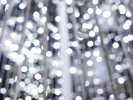 Abstract circular bokeh background, defocused lights. Christmas background.の写真素材