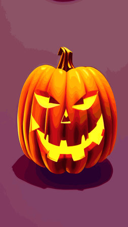 Halloween creepy vector background. Scary cartoon illustration. Horror moon, pumpkins and tombstones creepy background.のイラスト素材