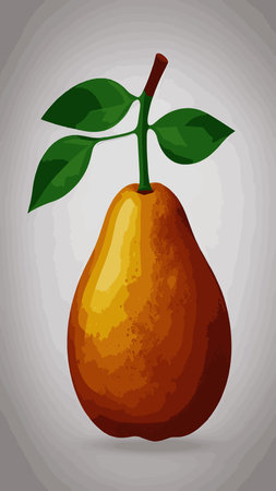 Vector Pear symbol isolated. Color hand drawn fruit icon. Stencil style illustration of pears symbol for organic food logo, juice label design, vegan sign, fruity packaging. Emblem Natural Sugar.のイラスト素材