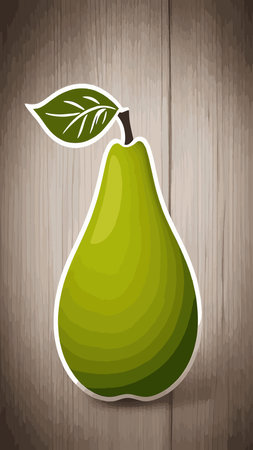 Vector Pear symbol isolated. Color hand drawn fruit icon. Stencil style illustration of pears symbol for organic food logo, juice label design, vegan sign, fruity packaging. Emblem Natural Sugar.のイラスト素材
