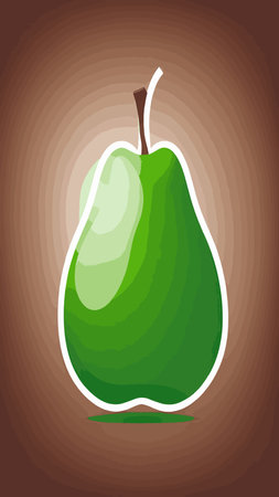 Vector Pear symbol isolated. Color hand drawn fruit icon. Stencil style illustration of pears symbol for organic food logo, juice label design, vegan sign, fruity packaging. Emblem Natural Sugar.のイラスト素材
