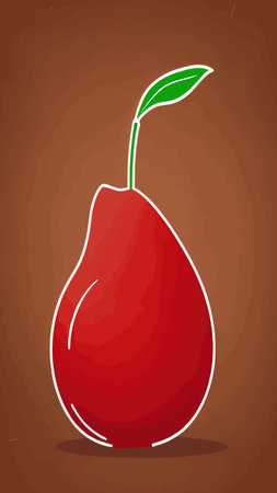 Vector Pear symbol isolated. Color hand drawn fruit icon. Stencil style illustration of pears symbol for organic food logo, juice label design, vegan sign, fruity packaging. Emblem Natural Sugar.のイラスト素材