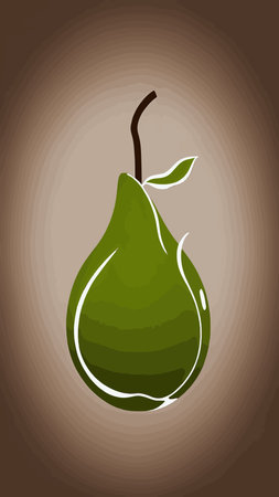 Vector Pear symbol isolated. Color hand drawn fruit icon. Stencil style illustration of pears symbol for organic food logo, juice label design, vegan sign, fruity packaging. Emblem Natural Sugar.のイラスト素材