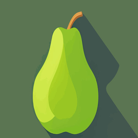 Vector Pear symbol isolated. Color hand drawn fruit icon. Stencil style illustration of pears symbol for organic food logo, juice label design, vegan sign, fruity packaging. Emblem Natural Sugar.のイラスト素材