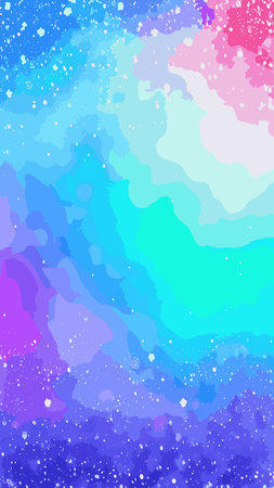 Wintry christmas design elements with snowflakes in different colors.Blurred wintry mix with falling snow on background for use as a texture.Crystal snowflake and circle elements vector graphics.のイラスト素材