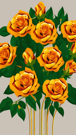Golden rose flower art deco wallpaper background vector. Floral line art background design for luxury elegant pattern interior design, vector art, fashionable textile patterns. vector image. 3d.のイラスト素材