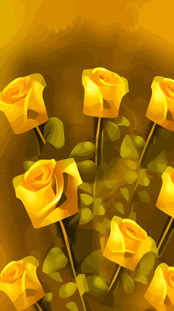 Golden rose flower art deco wallpaper background vector. Floral line art background design for luxury elegant pattern interior design, vector art, fashionable textile patterns. vector image. 3d.のイラスト素材