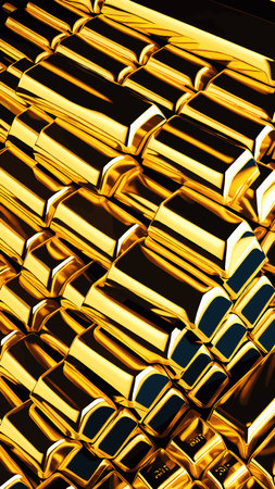 Abstract gold background. 3d rendering, 3d illustration.のイラスト素材