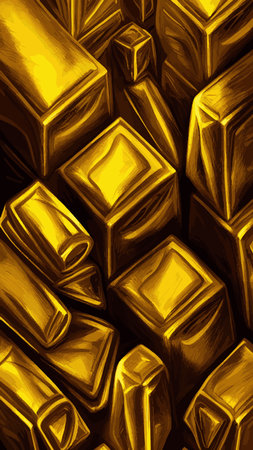Golden bars in trendy flat style, business and finance concept vector illustration, EPS10, UI, color simple graphic design.のイラスト素材