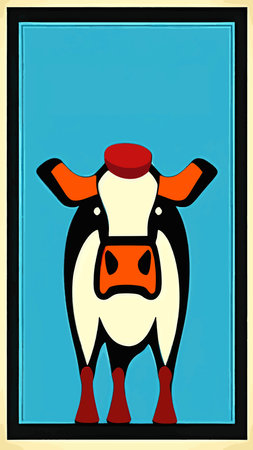 Various cute cows. abstract colors. Hand-drawn color fashion vector illustrations. funny characters. cartoon style.のイラスト素材