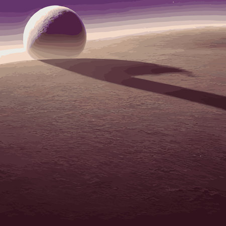 space and planet background. Planets surface with craters, stars and comets in dark space. vector...