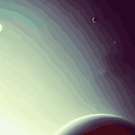 space and planet background. Planets surface with craters, stars and comets in dark space. vector...