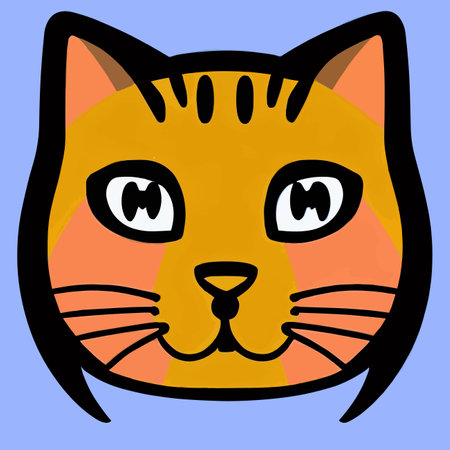 colorful cat head icon on pop art style. charming colorful cat animals in pop art style. Cat Pop Art, WPAP design, Pop Art Style. amazing colors. suitable for screen printing t-shirts, book covers, posters, wall decorations. eps file.のイラスト素材