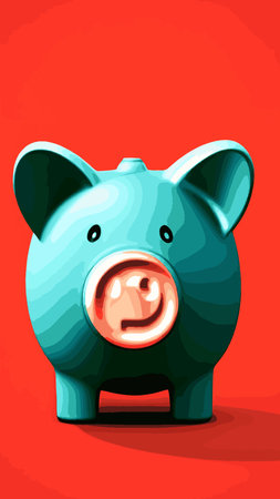 Pink piggy bank with falling coins. The concept of saving money or opening a bank deposit. Investing in the future. Isolated vector illustration of a piggy bank in a flat style.のイラスト素材