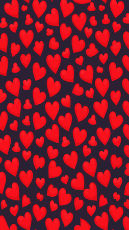 Red hearts seamless pattern. Valentines day background. love romantic theme. Vector abstract texture with small linear hearts. Stylish minimal design for wrapping, fabric, cloth, print, wedding decorのイラスト素材