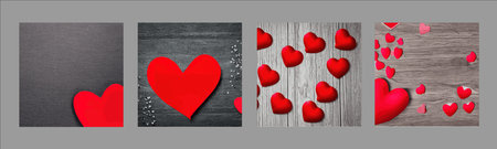 Red hearts seamless pattern. Valentines day background. love romantic theme. Vector abstract texture...