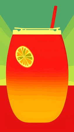 Orange, watermelon, kiwi, lemon smoothie set. Juice to go with fresh fruits.Summer background for banner,poster,brand,template and label,packaging,packing,emblem and advertise.Vector illustration.のイラスト素材