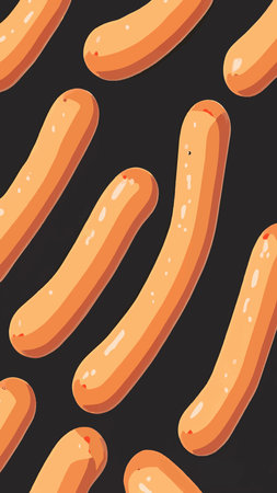 Vector illustration of a sausage. sausage isolated on soft color background. sausage vector or illustration art.のイラスト素材