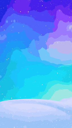 Wintry christmas design elements with snowflakes in different colors.Blurred wintry mix with falling snow on background for use as a texture.Crystal snowflake and circle elements vector graphics.のイラスト素材