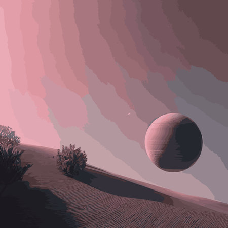 space and planet background. Planets surface with craters, stars and comets in dark space. vector illustration. Cosmic sky with a planet and satelliteのイラスト素材