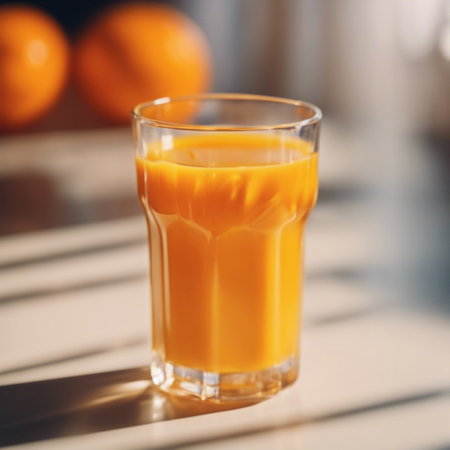 Bright whole fruits, oranges, halves, slices, Healthy food products, lemonade. Orange juice in a glass on the table.の素材
