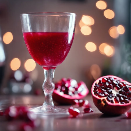 Pomegranate, red fresh juicy fruit illustration.an open sweet pomegranate with ruby seeds and peel, ingredients for a healthy diet and a vegan vitamin dessert to taste. Pomegranate juice.の素材