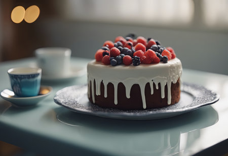 Chocolate cupcake. A loaf of cake, cut into pieces and served with chocolate ganache cream. Brown wooden background. A gloomy mood.birthday cake banner concept on the cover.different cakes on the background of a banner on a wooden table top.の素材