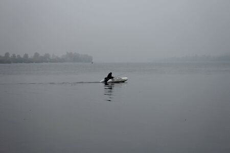 fishing, mistの写真素材