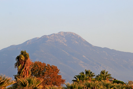 Babadag mountain in the Turkish village of Fethiyeの写真素材