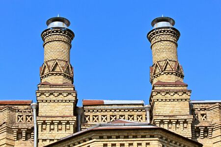 domes on the roof of an ancient buildingの写真素材