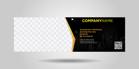 horizontal business banners simple modern design template banner replace image can be do in here designのイラスト素材