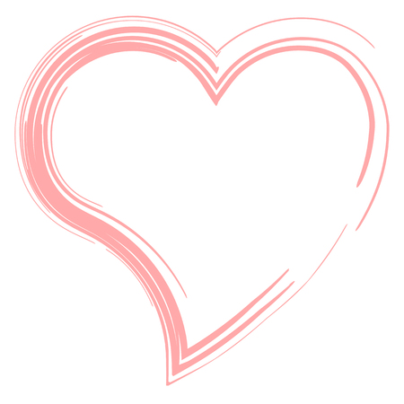 Red Heart Border Isolated on White Background. Love & Passion Concept. Vector Illustration EPS10_03のイラスト素材