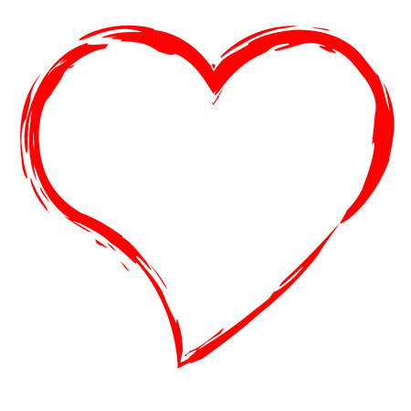 Red Heart Border Isolated on White Background. Love & Passion Concept. Vector Illustration EPS10_04のイラスト素材