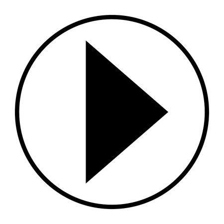 arrow icon forward play button black in white background roundedのイラスト素材
