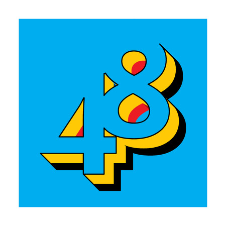 number illustration isolated logo_four eight blueのイラスト素材