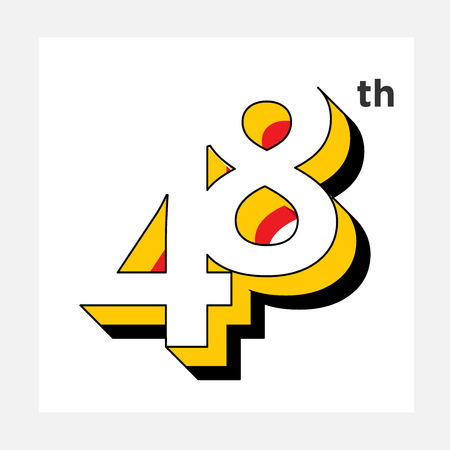 number illustration isolated logo_four eight whiteのイラスト素材