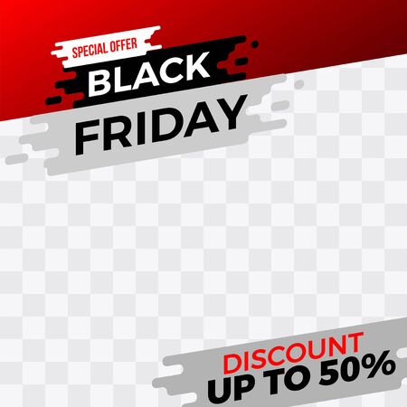 social media promotion for black friday special offer product promotion super sale discountのイラスト素材