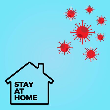 stay at home stop pandemic epidemic coronavirus covid 19のイラスト素材