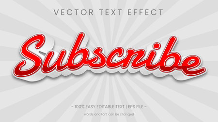 subscribe text effect editableのイラスト素材