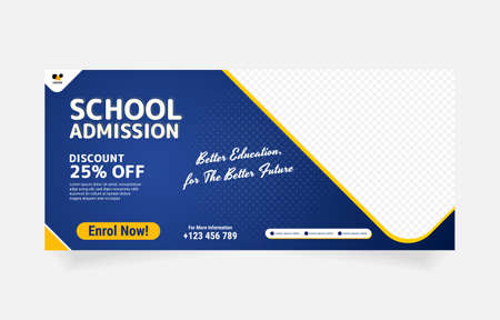 school admission enroll now template banner designのイラスト素材