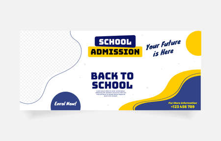 school admission back to school template banner designのイラスト素材