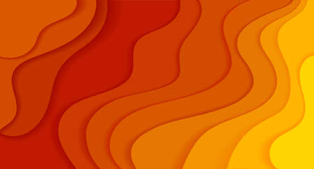 papercut design yellow to red color abstract backgroundのイラスト素材