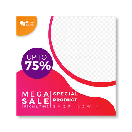 mega sale social media promotion bannerのイラスト素材