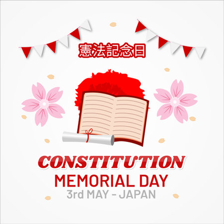 Constitution Memorial Day 3rd May Japanのイラスト素材