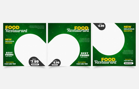 Banner food restaurant and cafe set template design vector for promotion website brochure social media leaflet  e-commerce and moreのイラスト素材