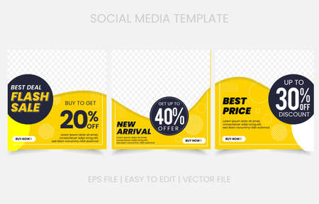 sale promo social media vector banner set designのイラスト素材