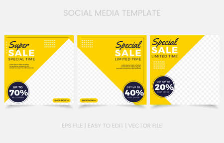sale promo social media set vector designのイラスト素材