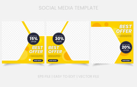 set vector banner salesocial mediaのイラスト素材