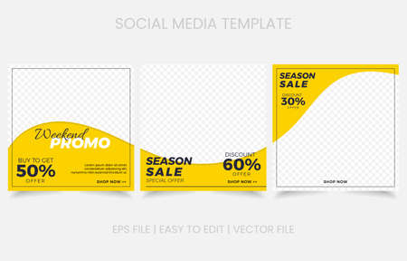 sale promo social media set banner designのイラスト素材