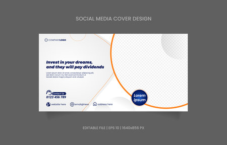 Corporate social media post template for your business. Vector illustration.のイラスト素材